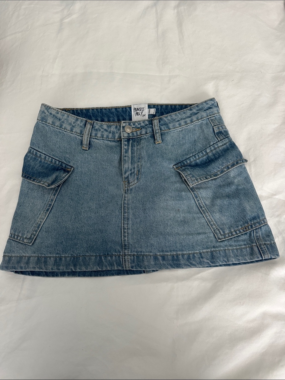 Princess Polly Blue Denim Cargo Mini Skirt